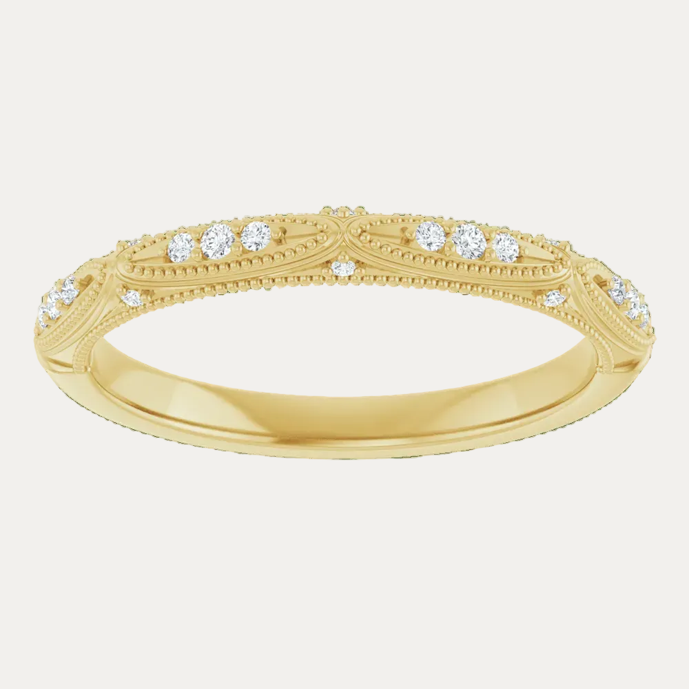 Milgrain Diamond Band