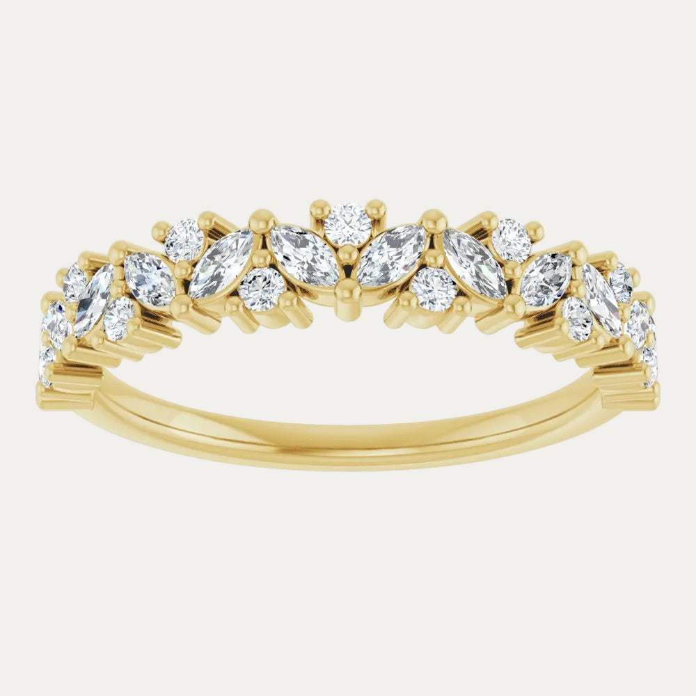 Marquise Cluster Half Eternity Band