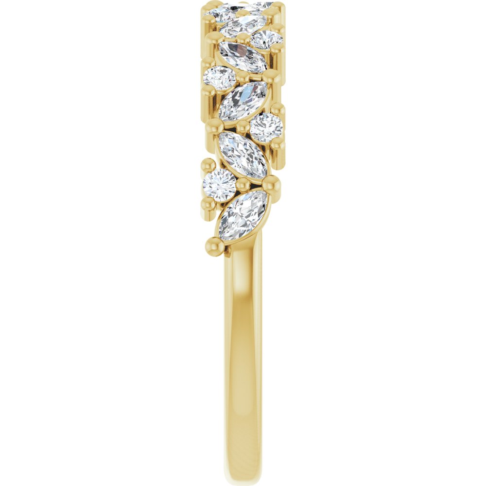 Marquise Cluster Half Eternity Band