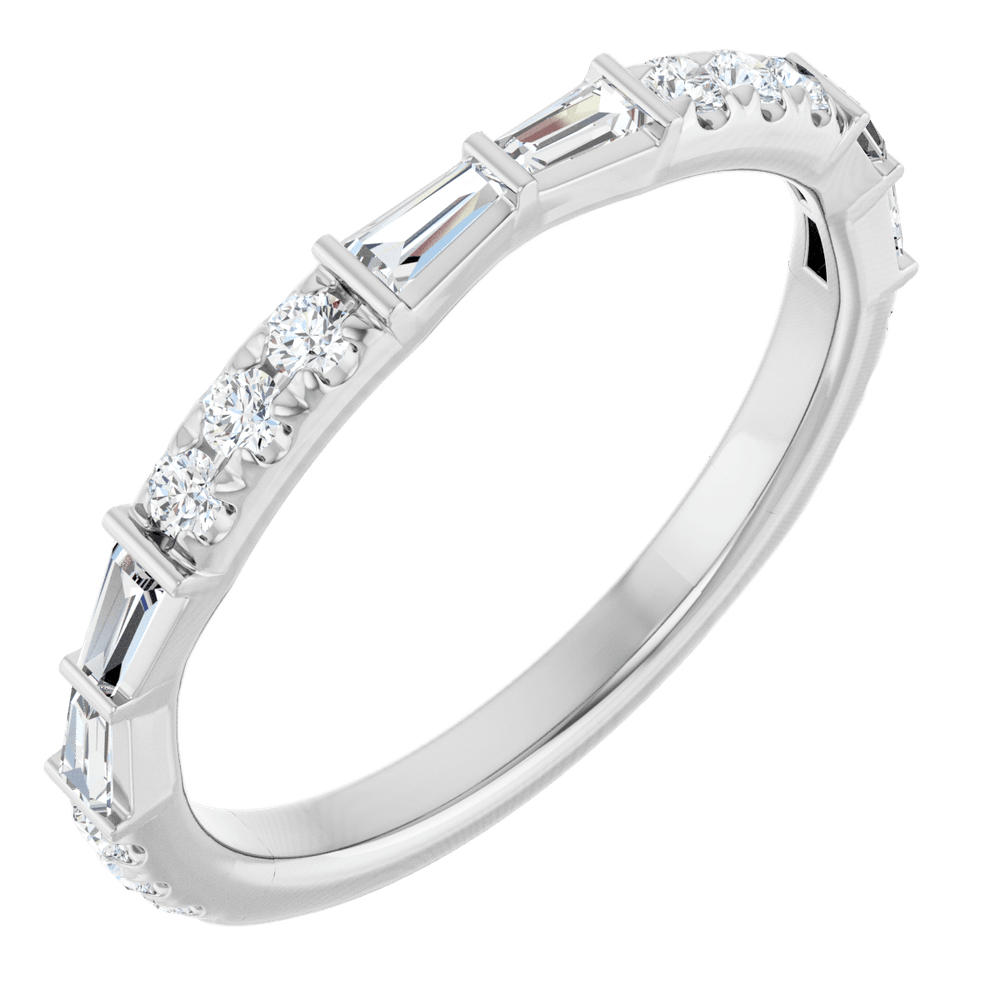 Bow Baguette & Round Diamond Band