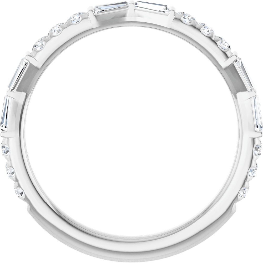 Bow Baguette & Round Diamond Band