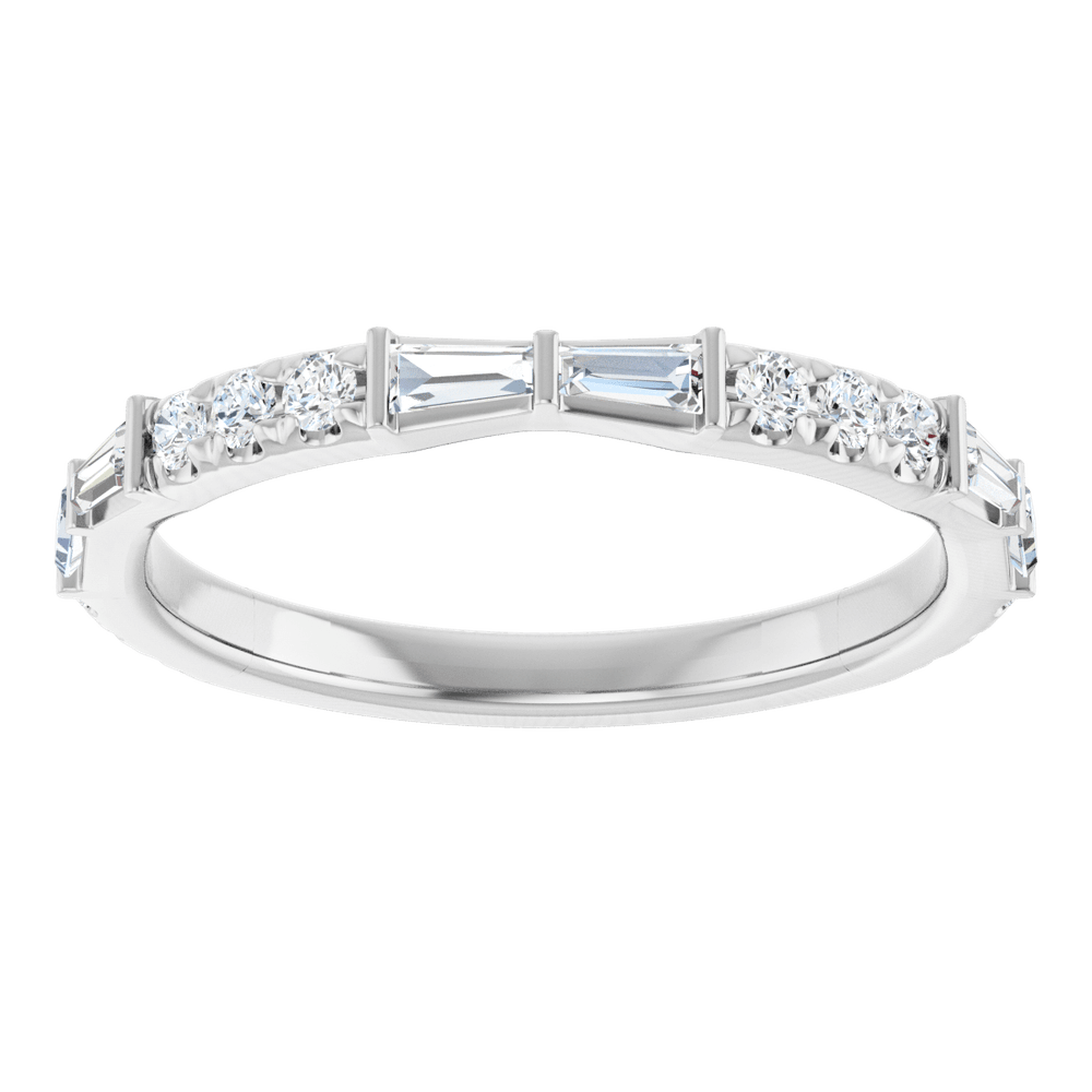Bow Baguette & Round Diamond Band