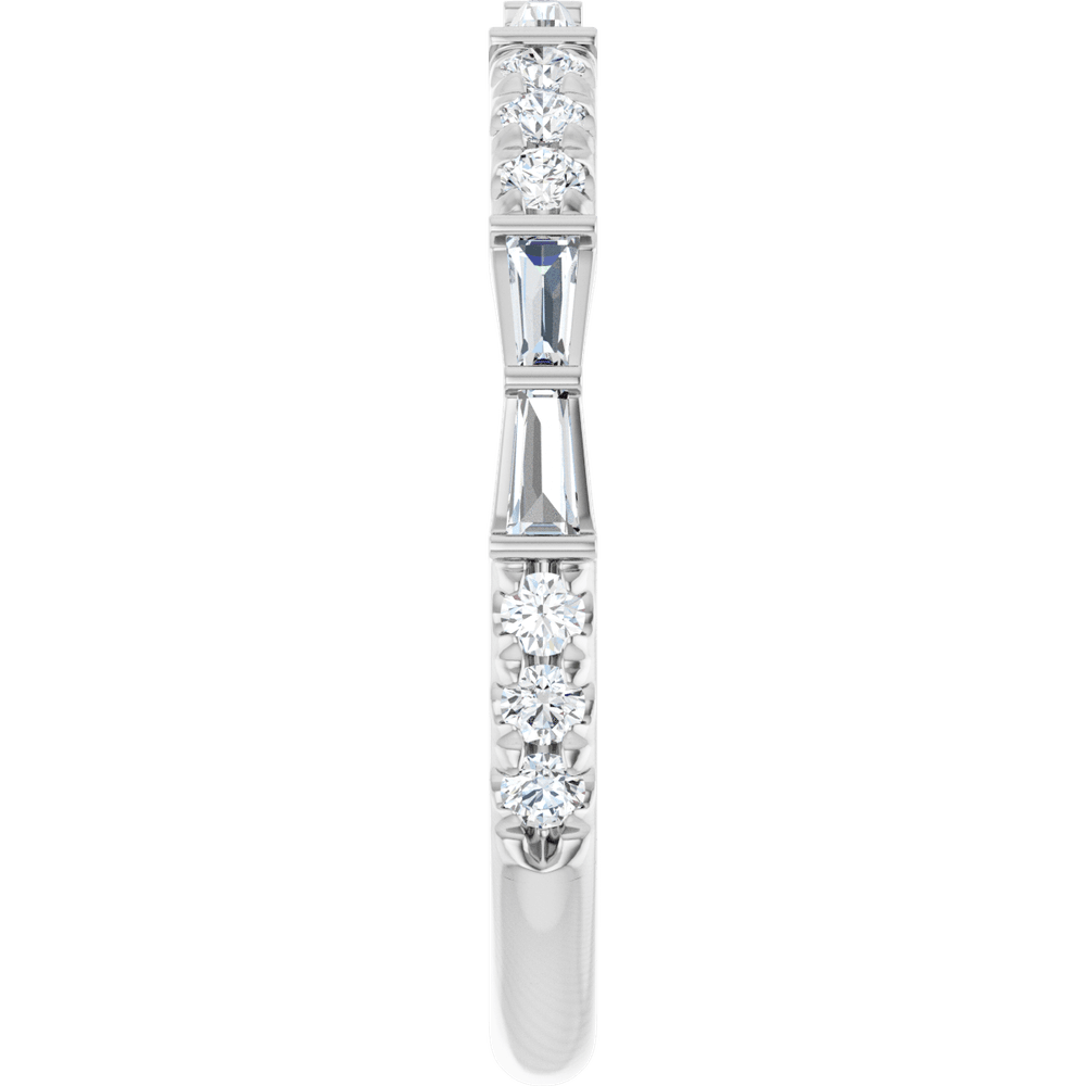 Bow Baguette & Round Diamond Band