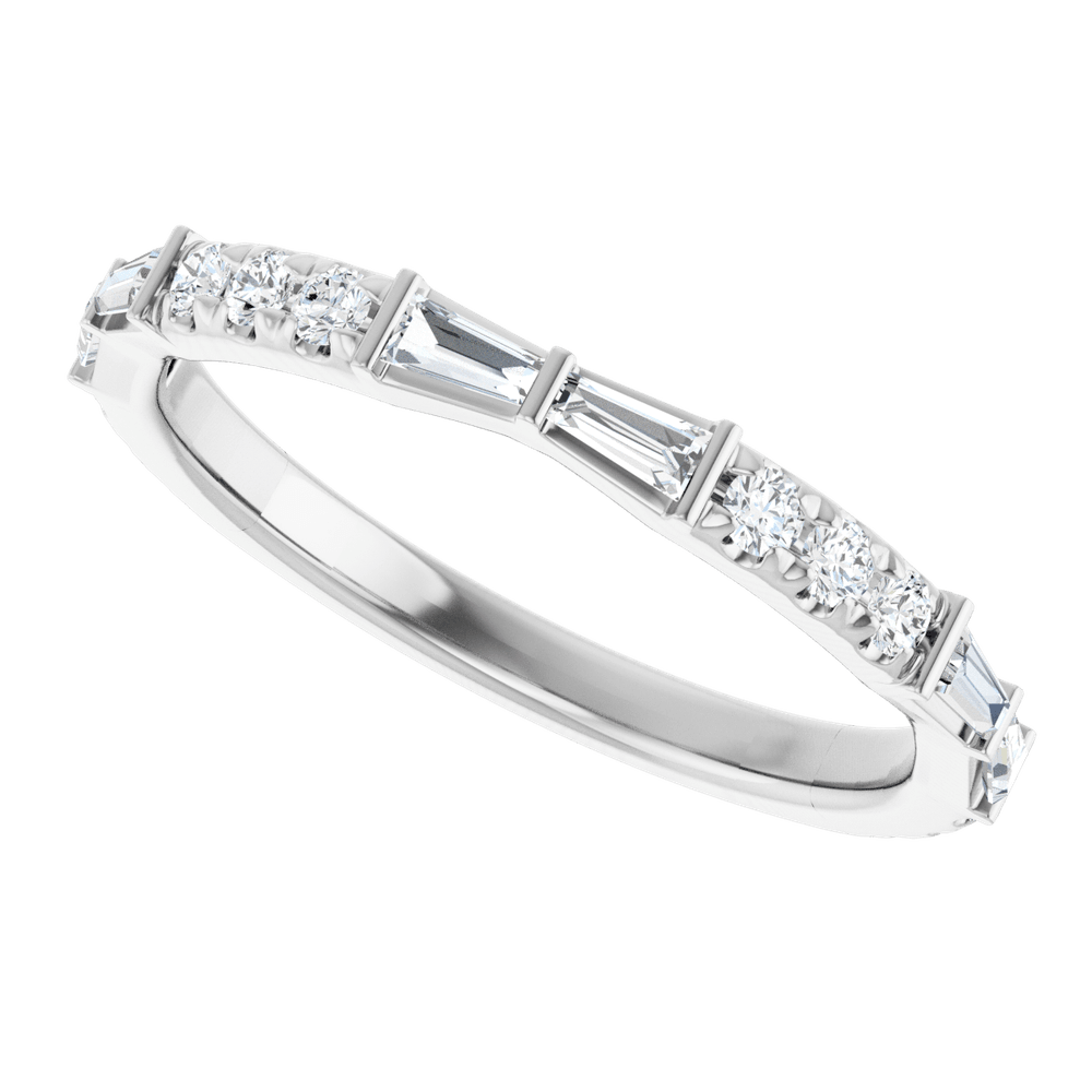 Bow Baguette & Round Diamond Band