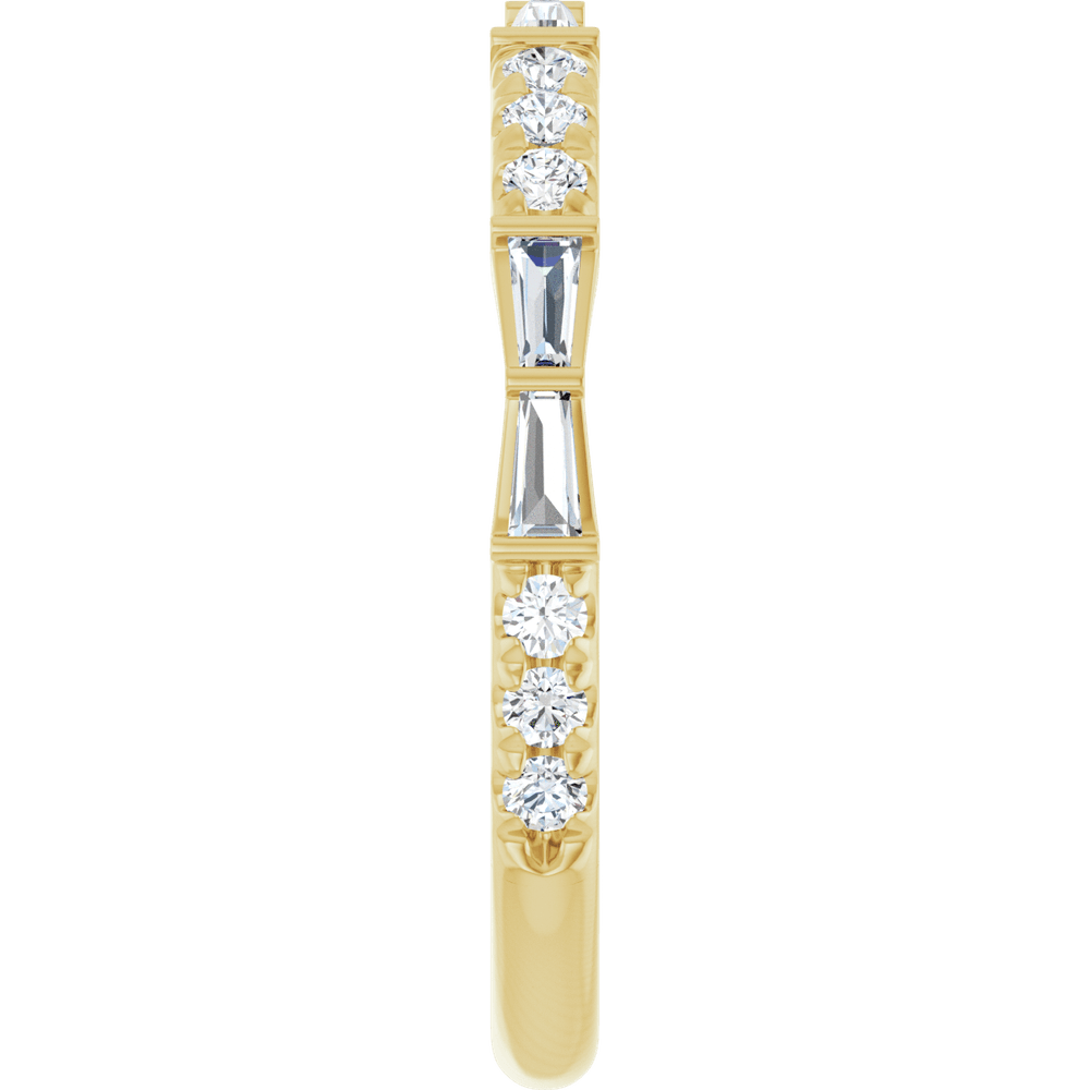 Bow Baguette & Round Diamond Band