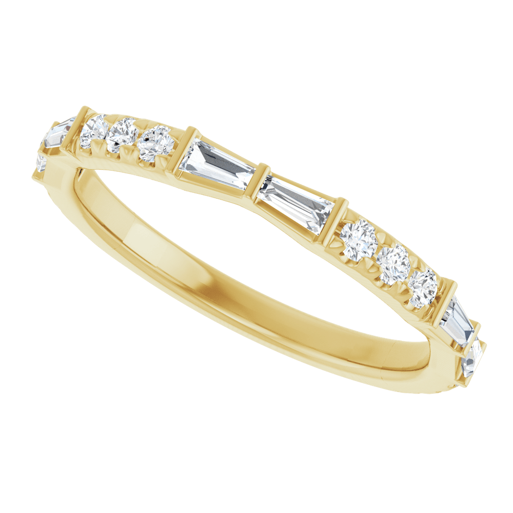 Bow Baguette & Round Diamond Band