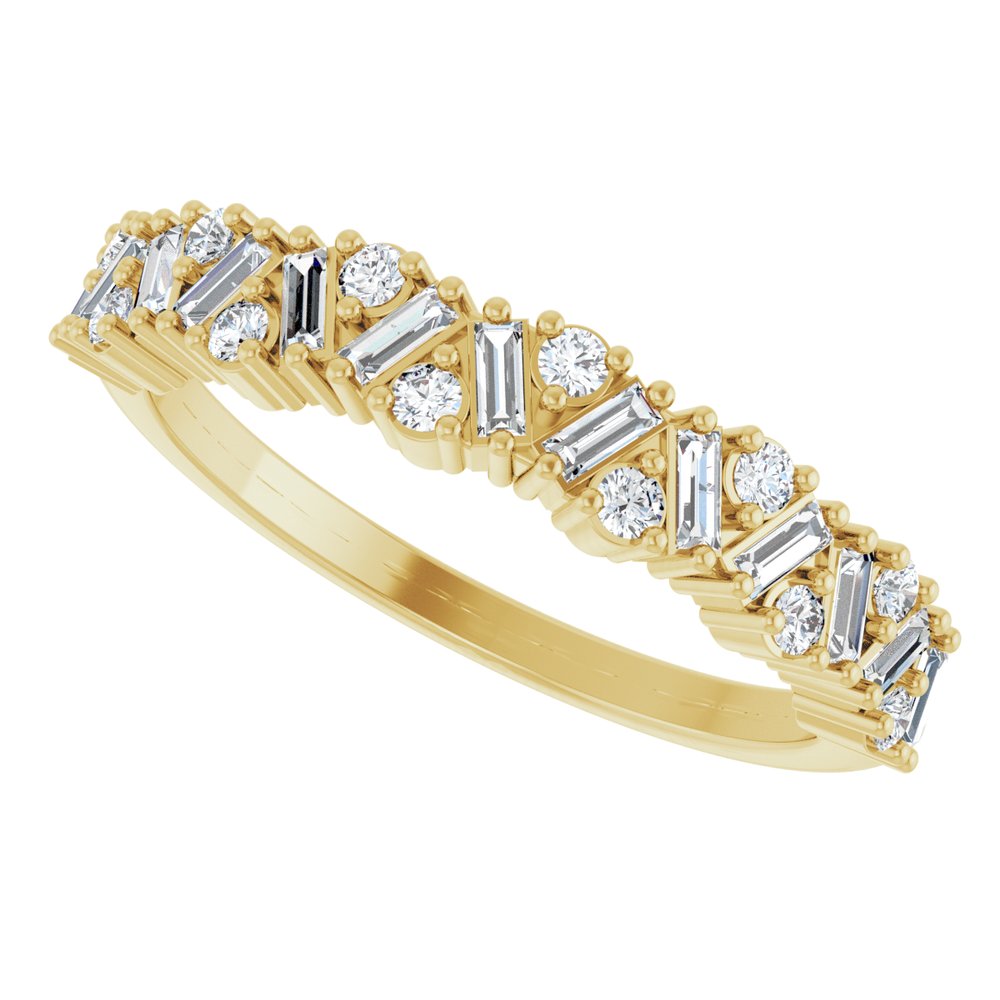 Baguette Cluster Half Eternity Band