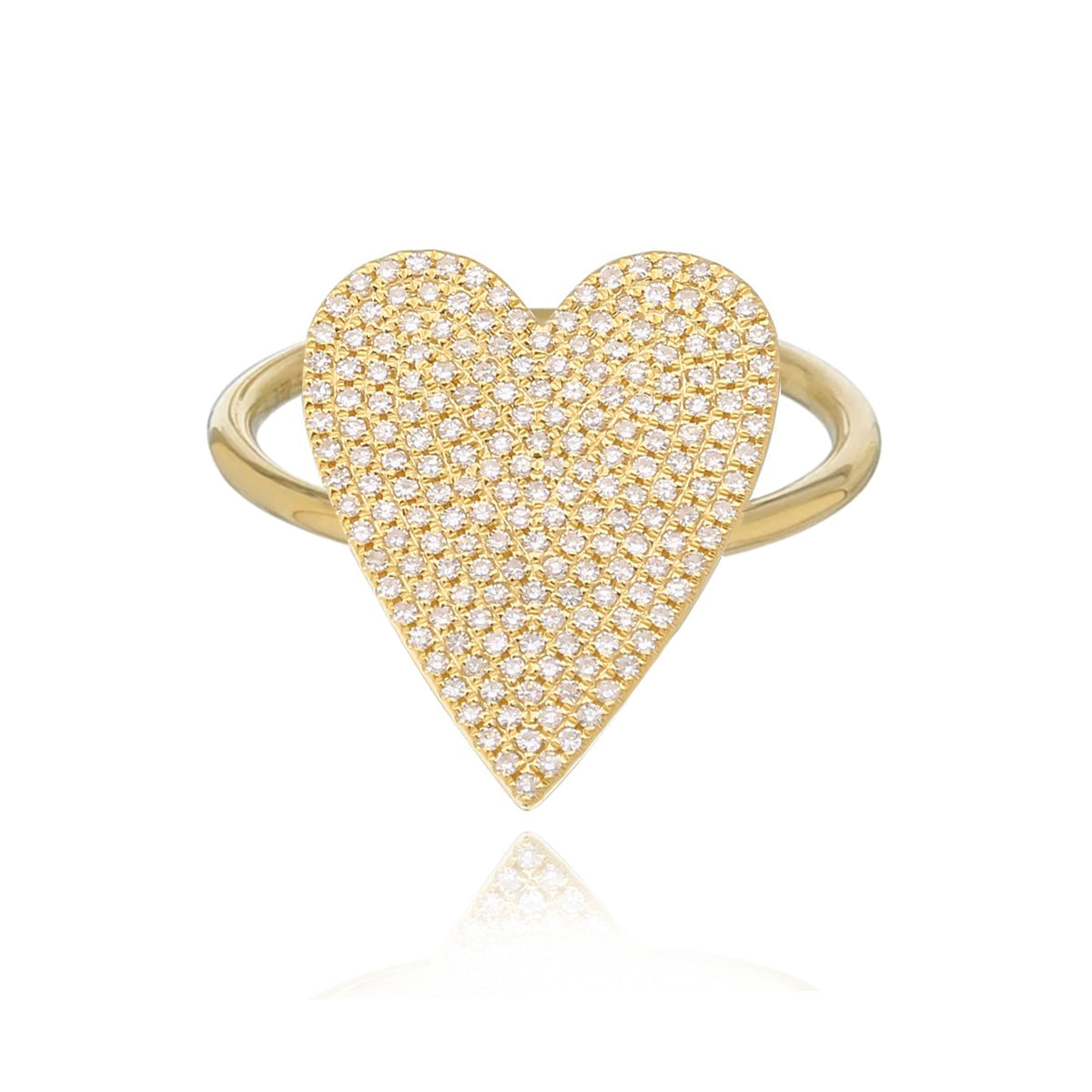 Large Diamond Heart Ring