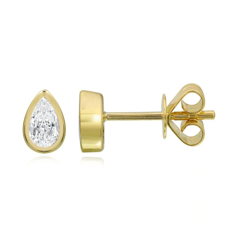 Medium Bezel Solitaire Diamond Stud (Single)