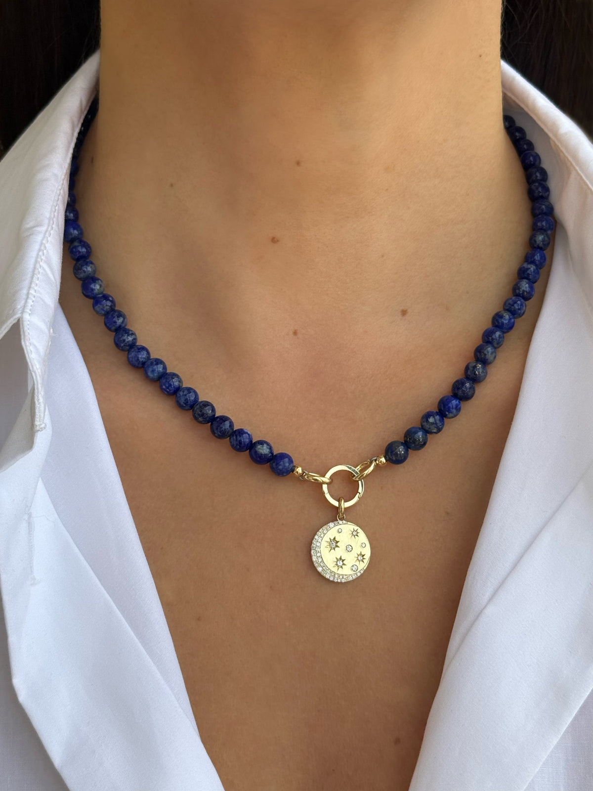 14K Large Natural Beaded Necklace