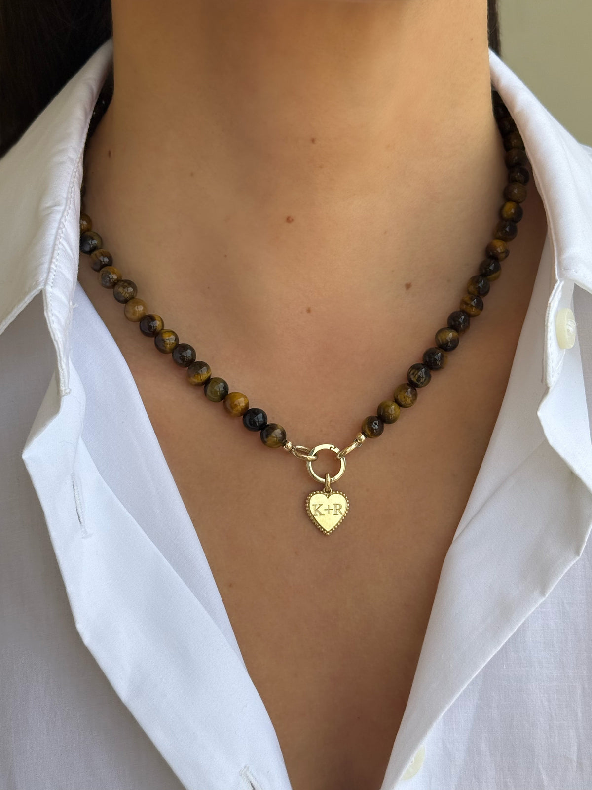 14K Large Natural Beaded Necklace