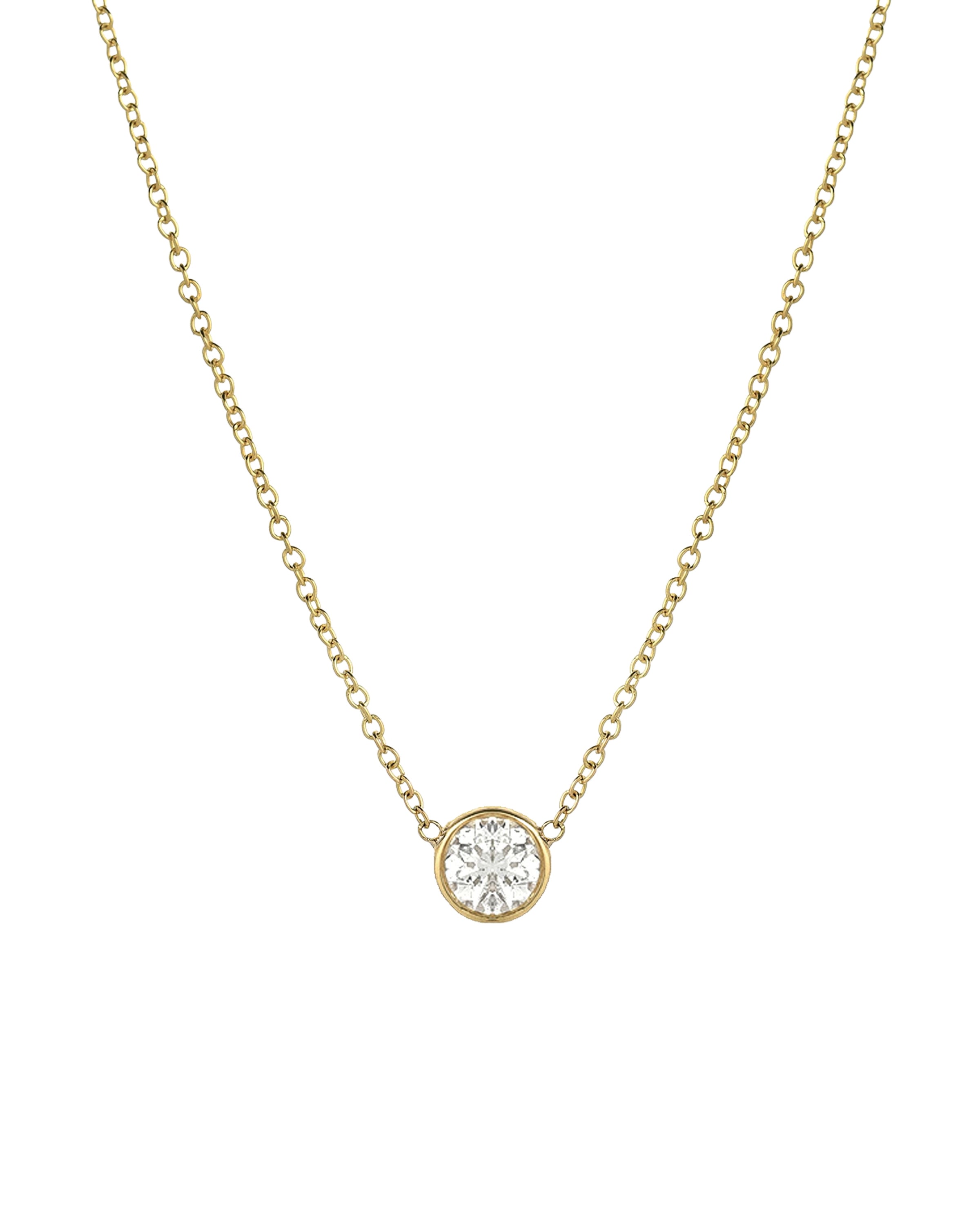 Large Bezel Diamond Necklace