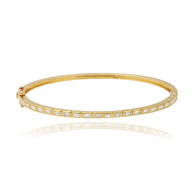 Thin Bezel Baguette Bangle