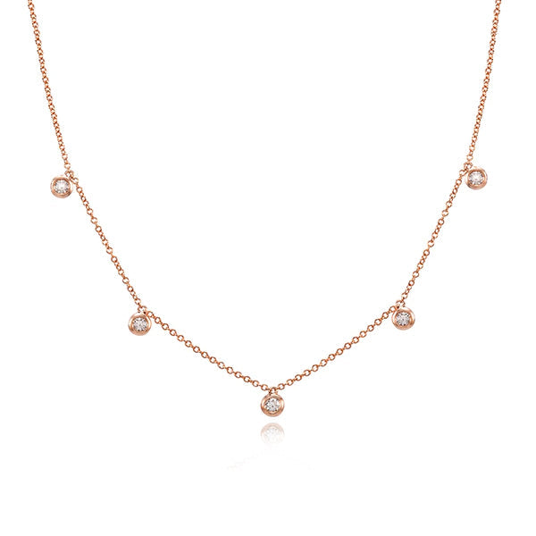 Five Bezel Dangling Necklace