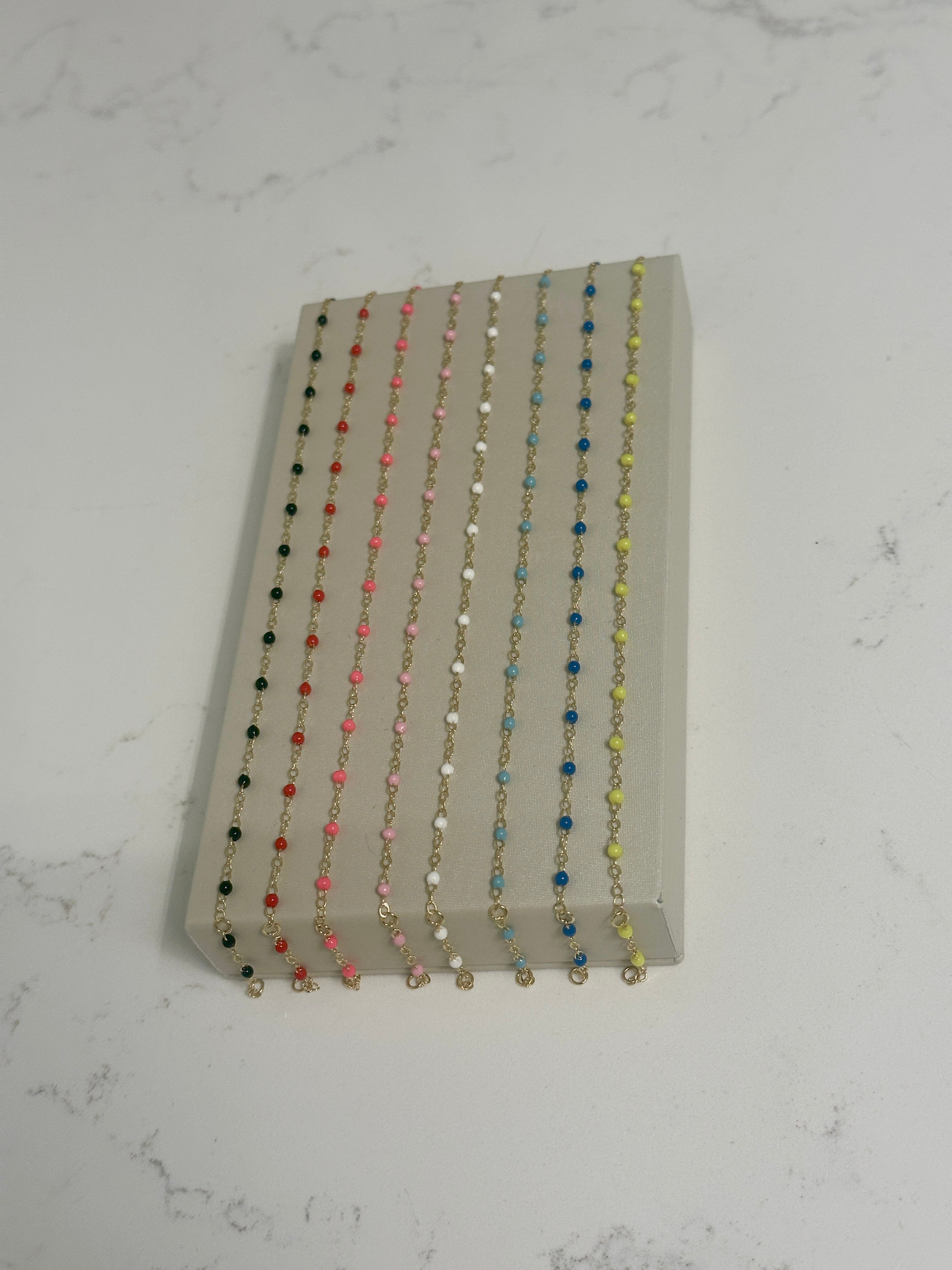 Enamel Bead Piatto Chain Bracelet