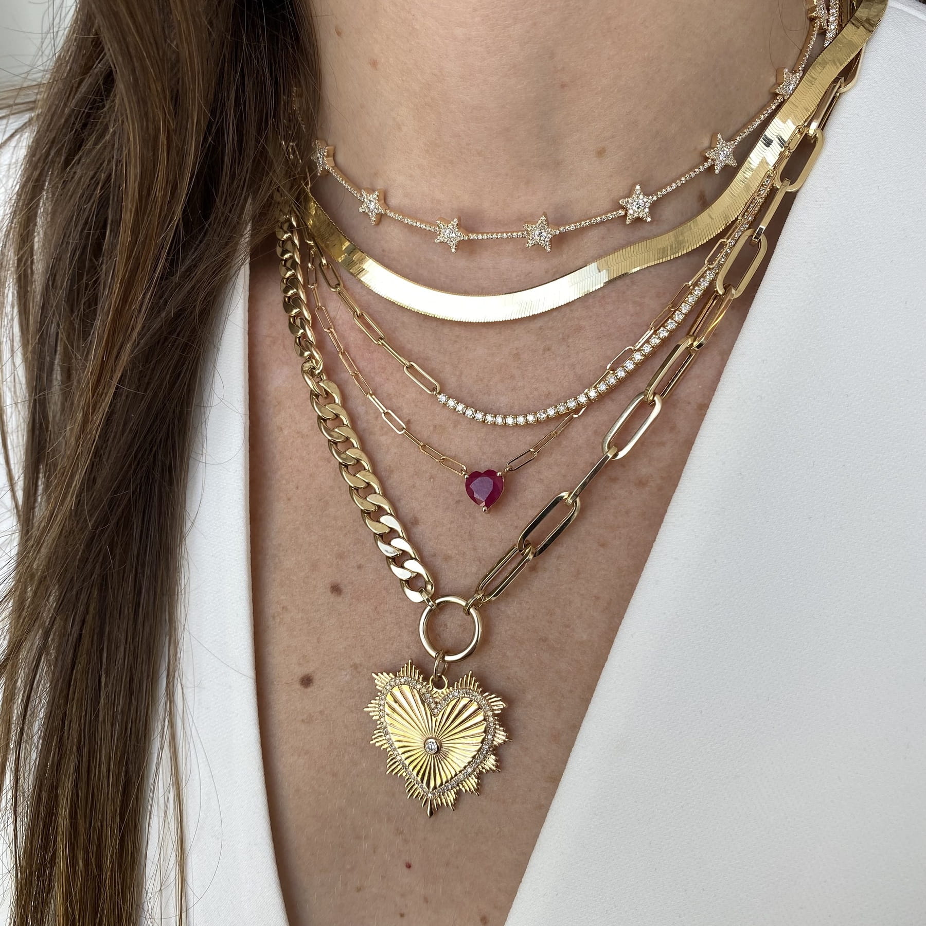 Half Cuban Half Paperclip Necklace