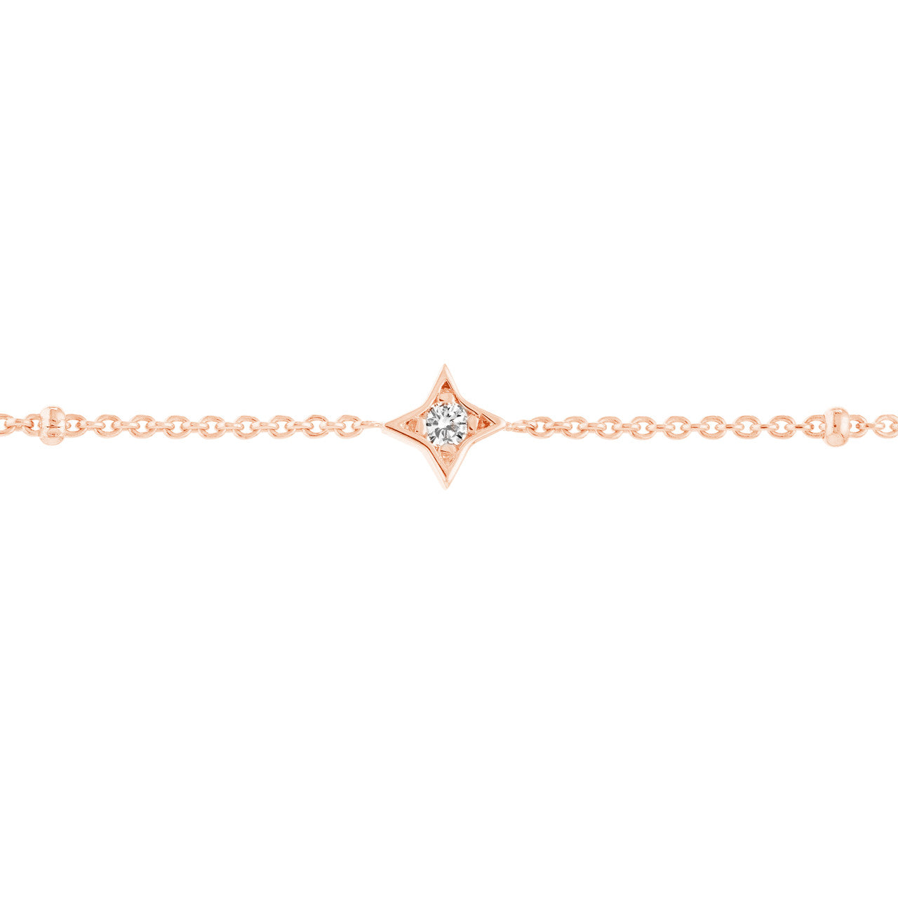 Diamond Star Bezels and Beads Bracelet