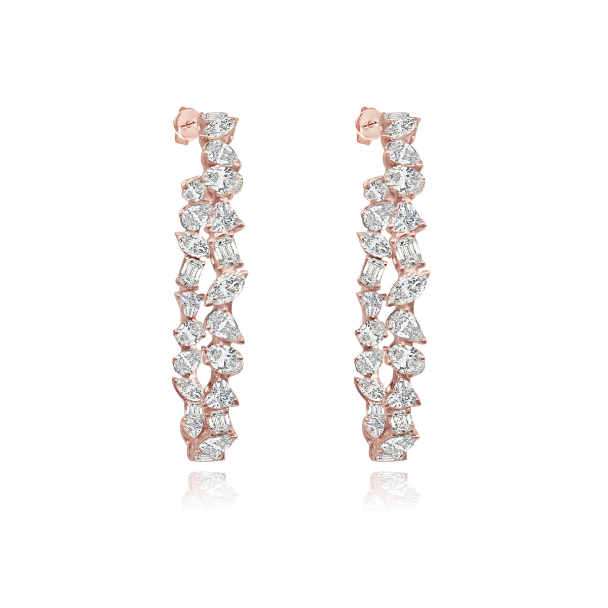 Oval Multi Shape Diamond Hoops
