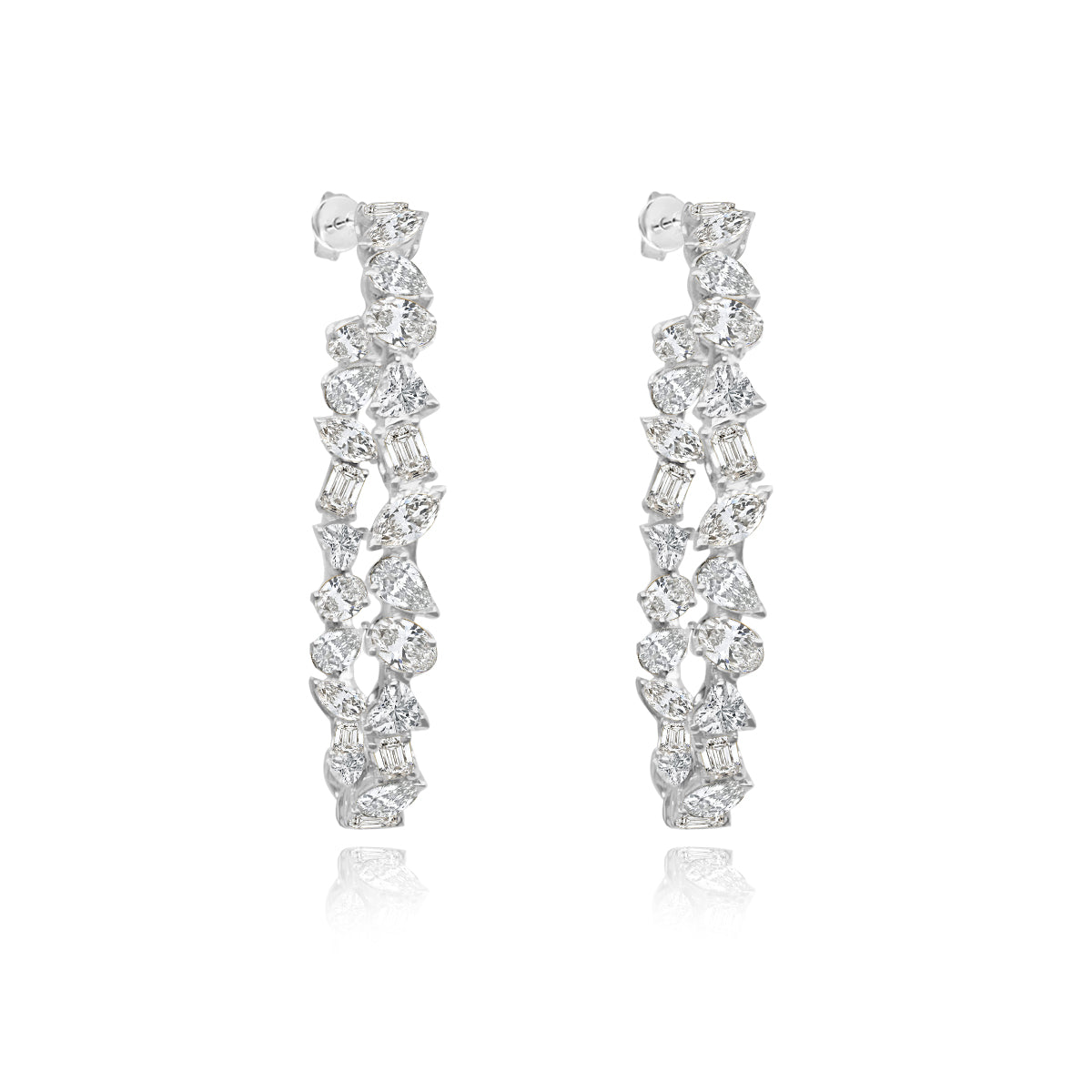 Oval Multi Shape Diamond Hoops