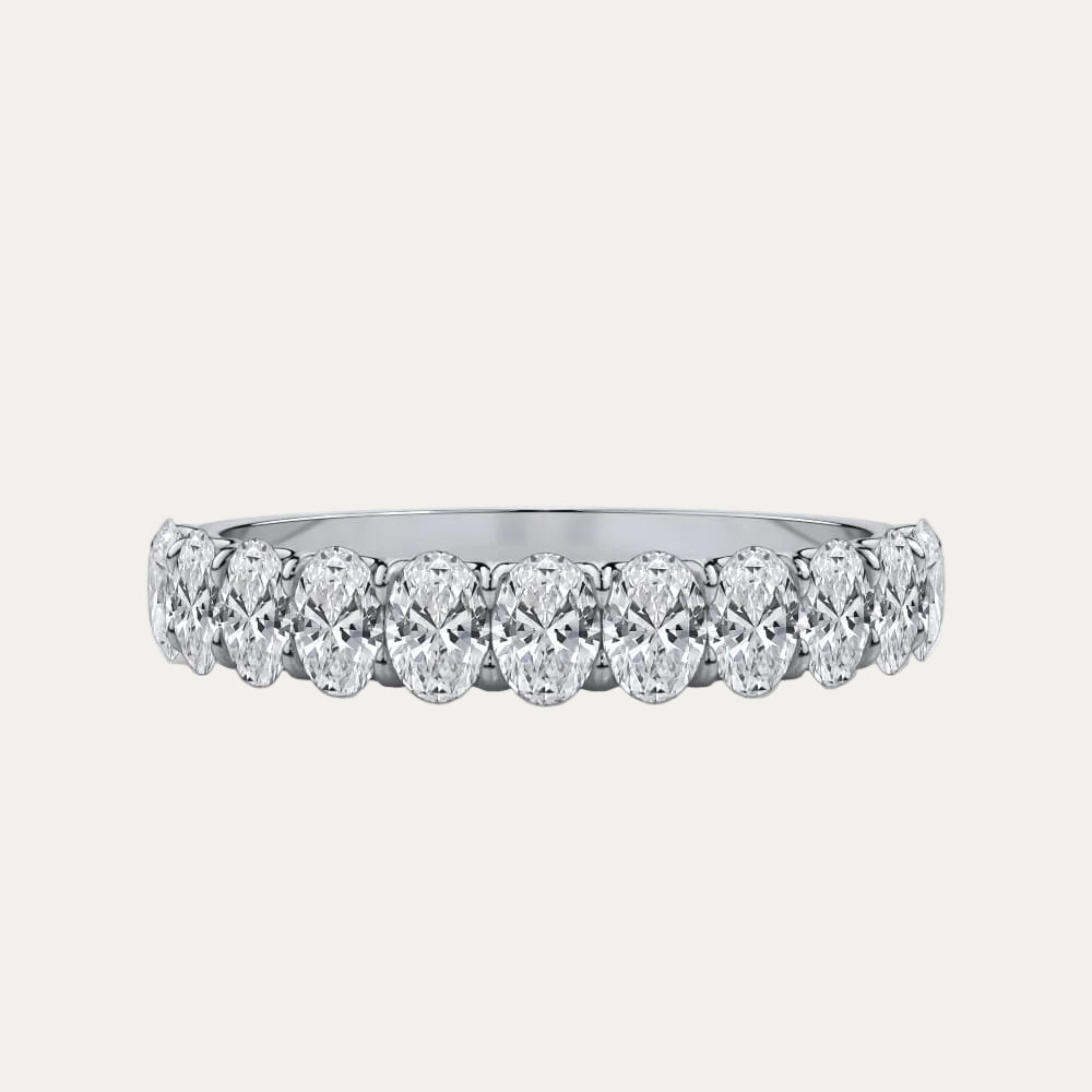 Oval Half Eternity Diamond Band
