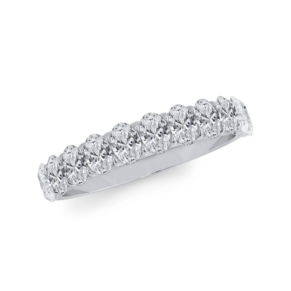 Oval Half Eternity Diamond Band