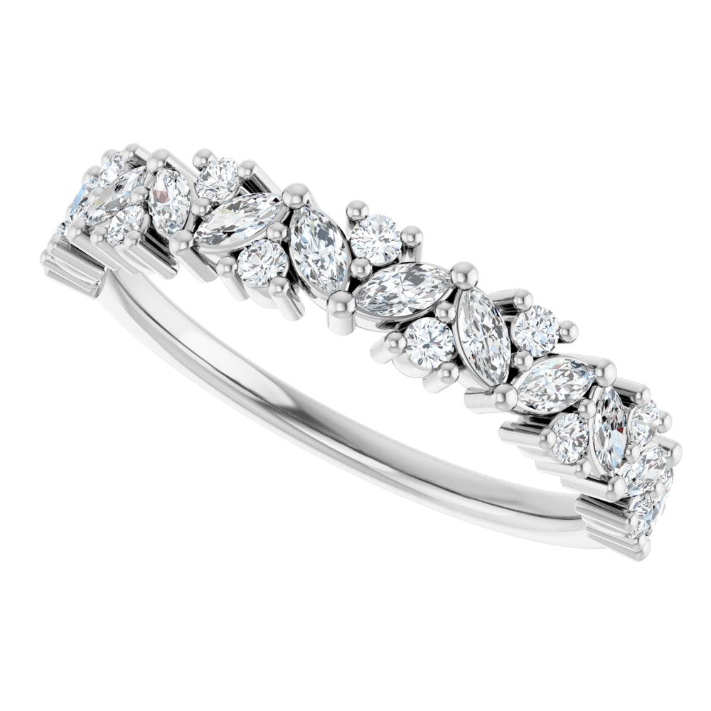 Marquise Cluster Half Eternity Band