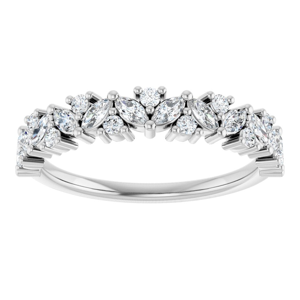 Marquise Cluster Half Eternity Band
