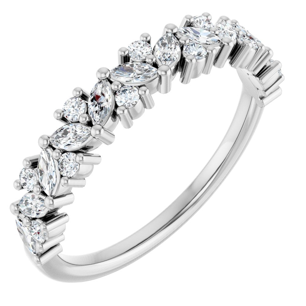 Marquise Cluster Half Eternity Band