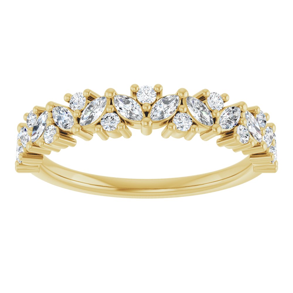 Marquise Cluster Half Eternity Band