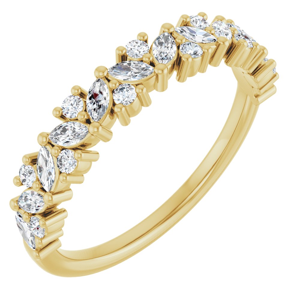 Marquise Cluster Half Eternity Band