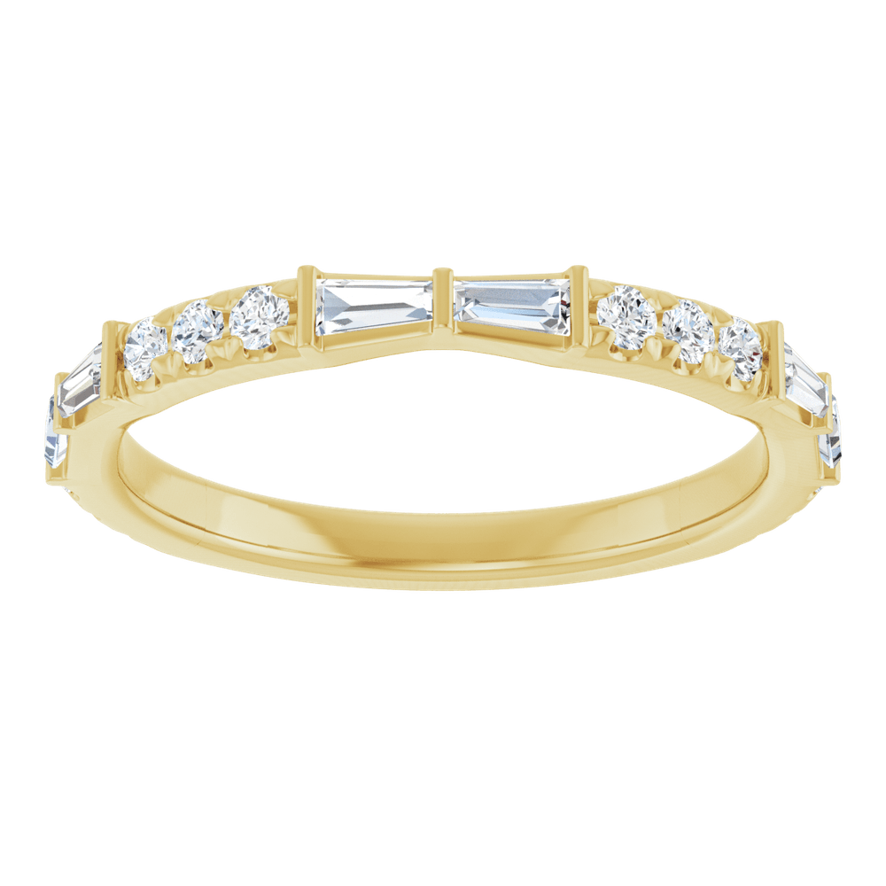 Bow Baguette & Round Diamond Band