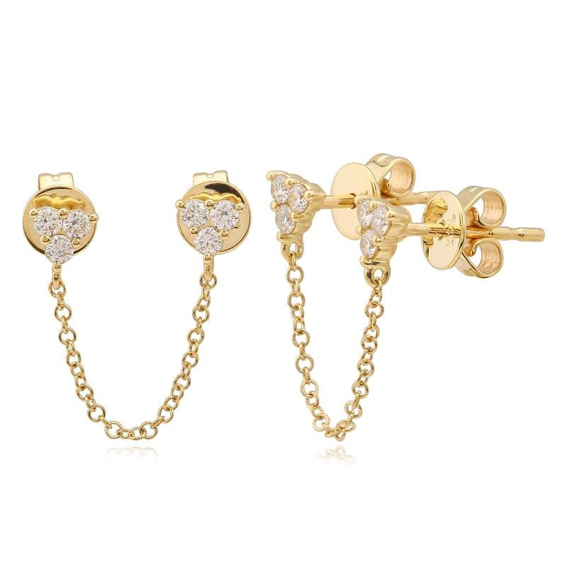 Trio Diamond Chain Earring