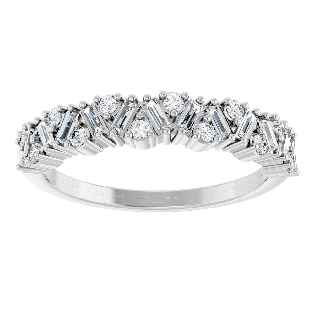 Baguette Cluster Half Eternity Band