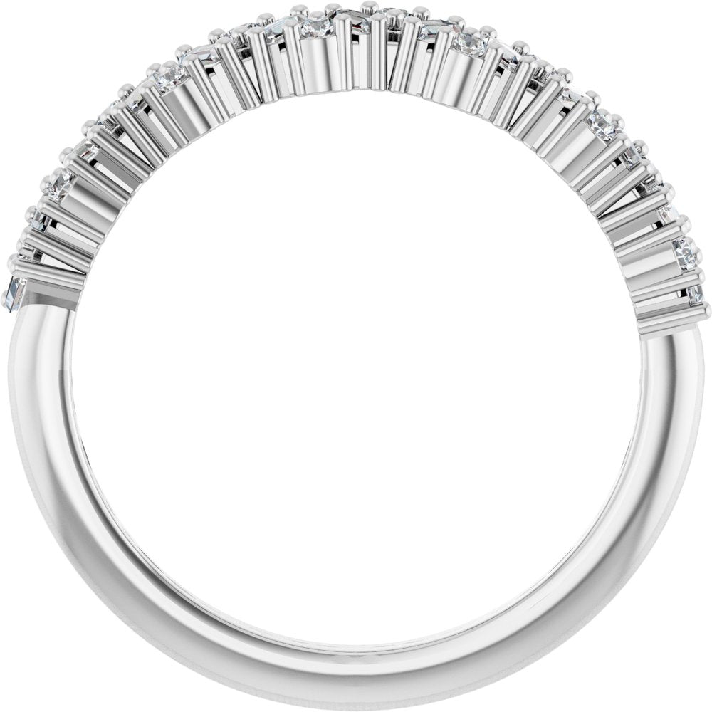 Baguette Cluster Half Eternity Band