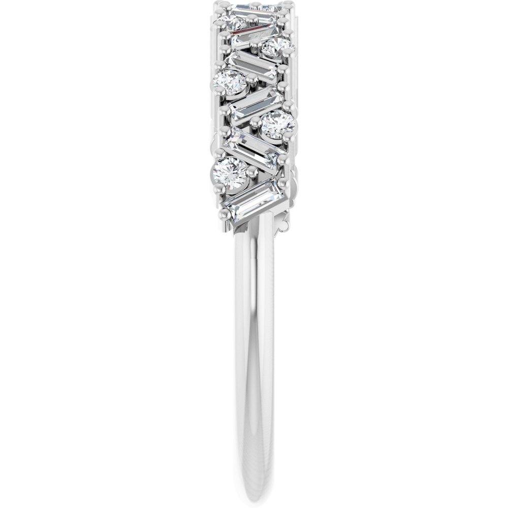 Baguette Cluster Half Eternity Band