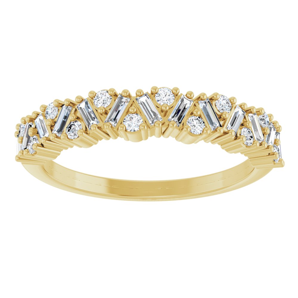 Baguette Cluster Half Eternity Band