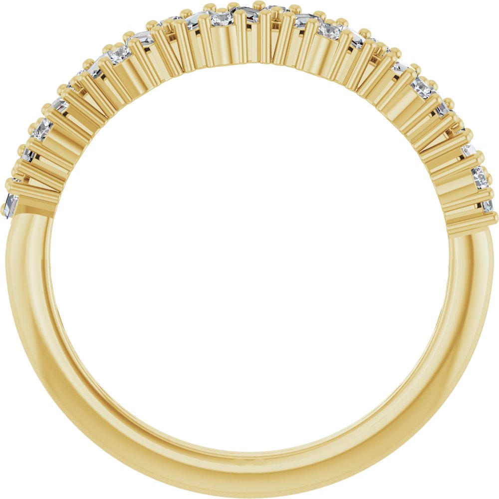 Baguette Cluster Half Eternity Band