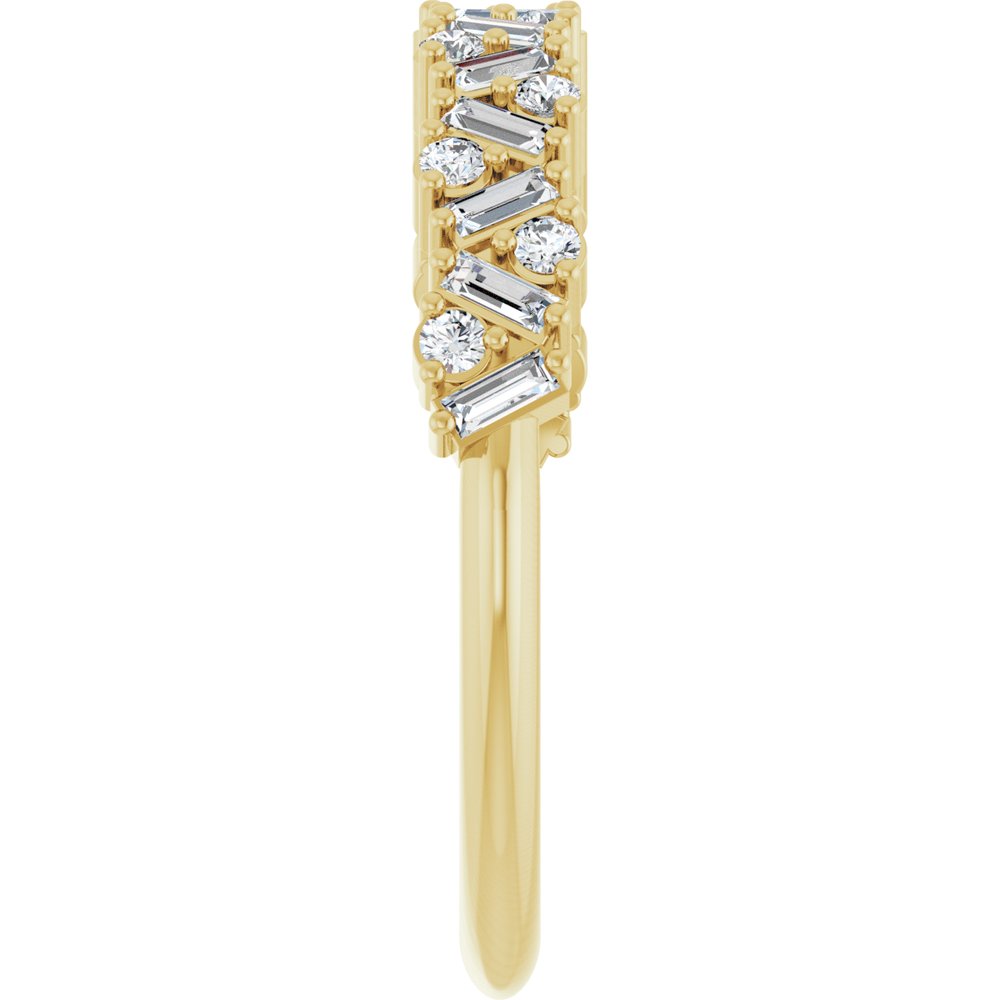 Baguette Cluster Half Eternity Band