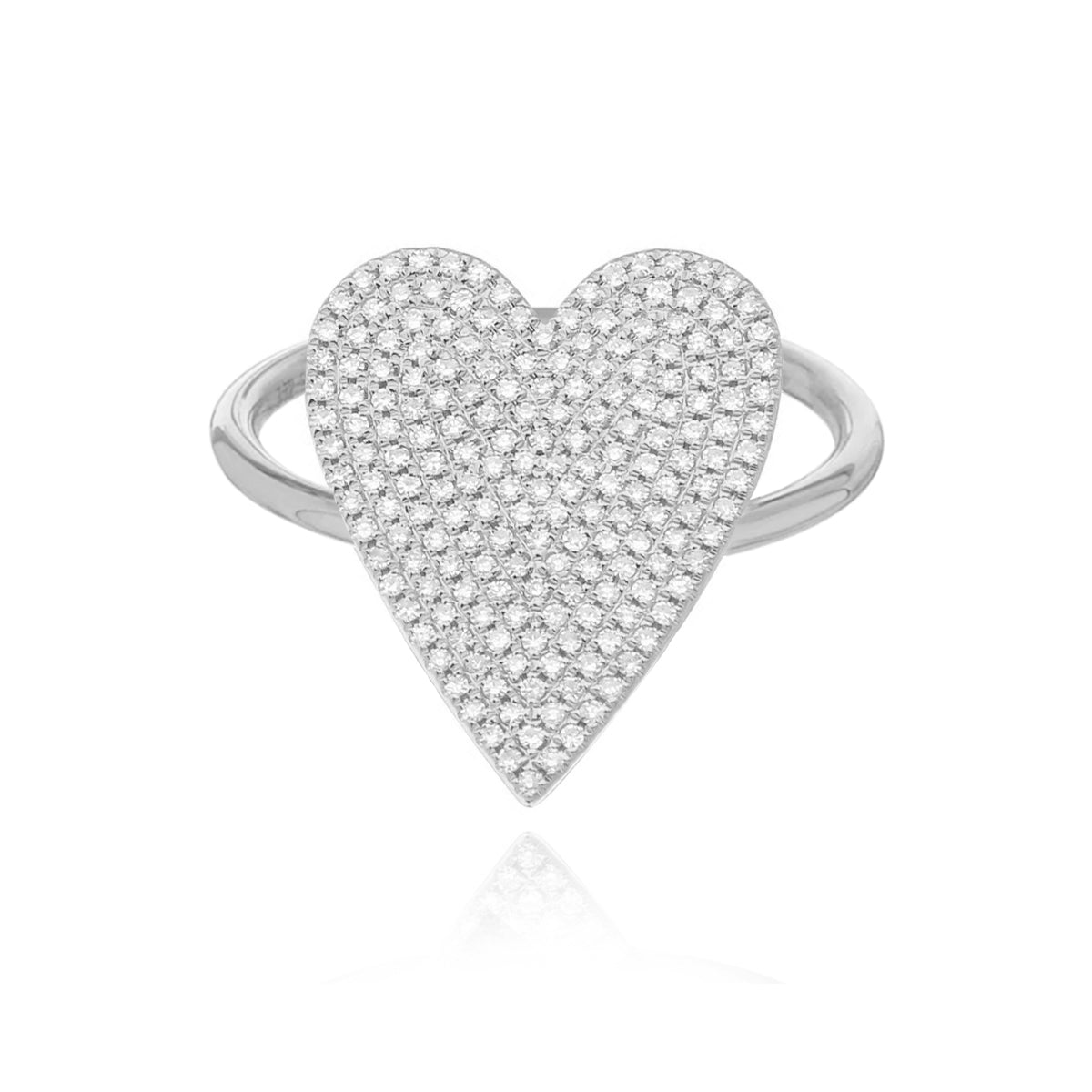 Large Diamond Heart Ring