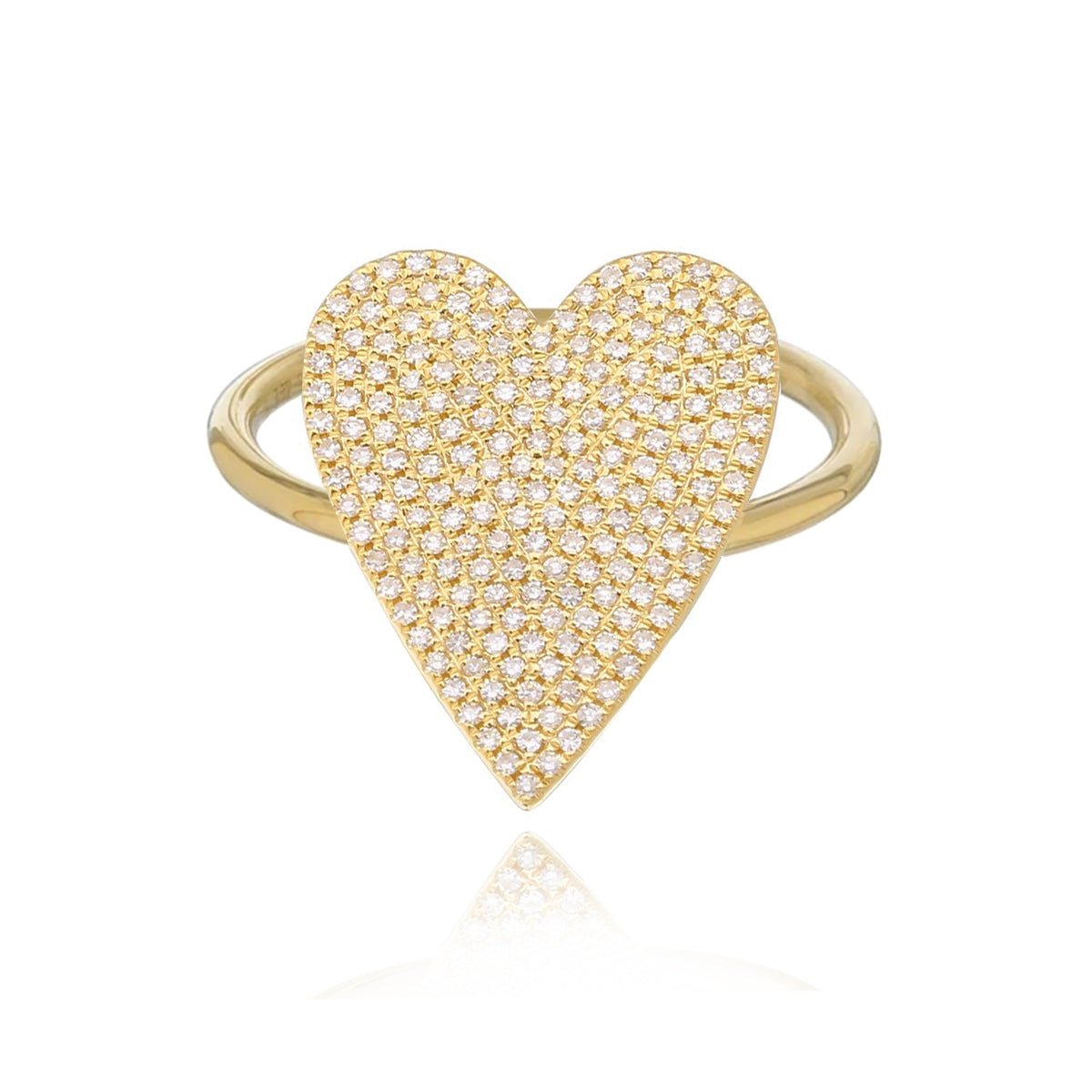 Large Diamond Heart Ring