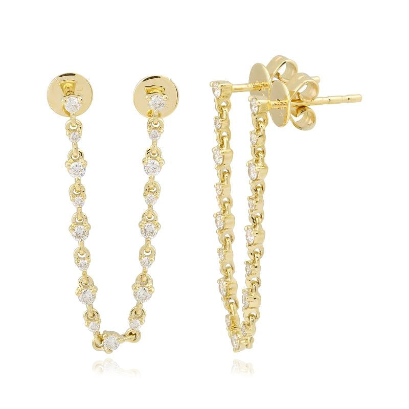 Double Diamond Chain Earring