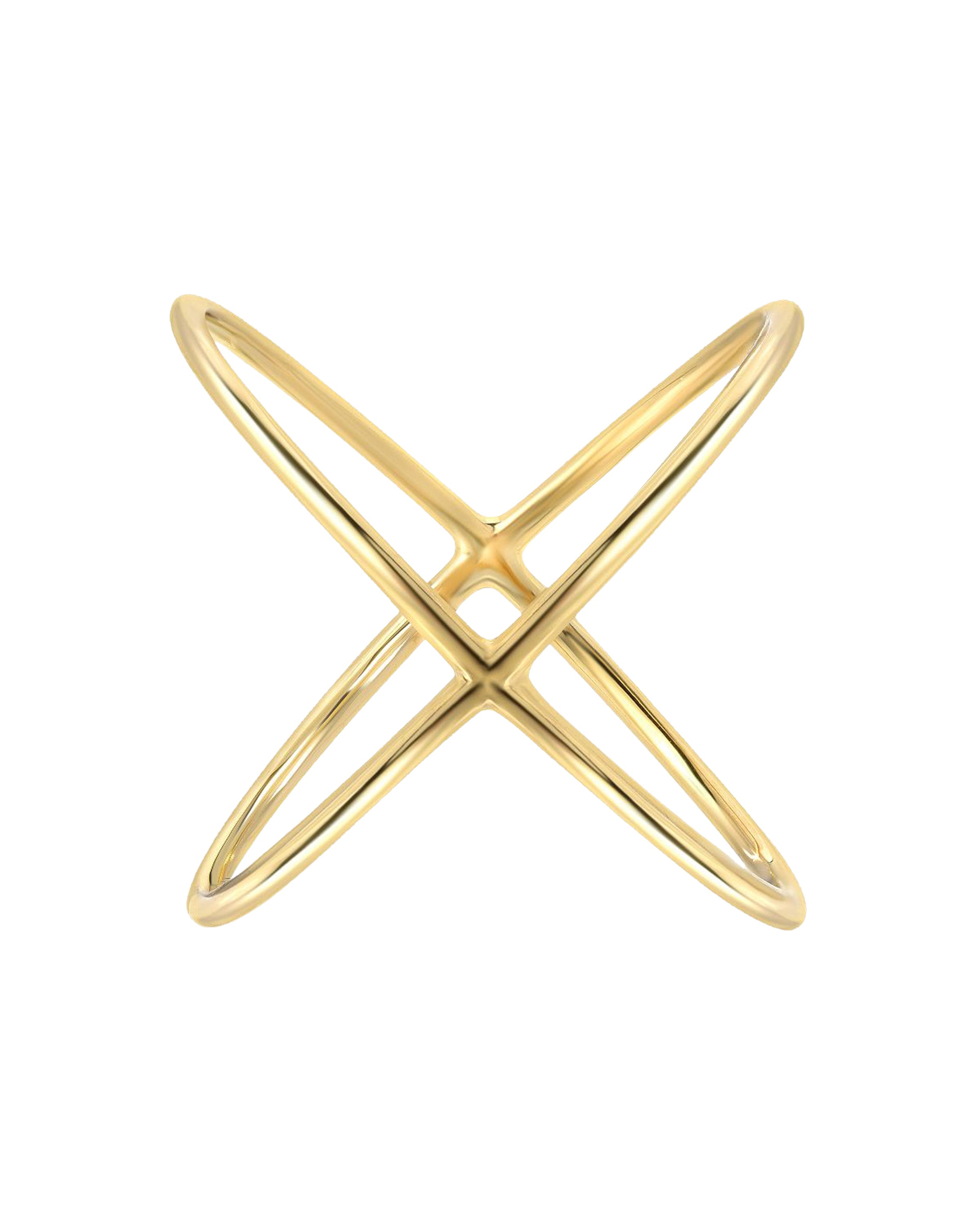 Gold Large X Ring