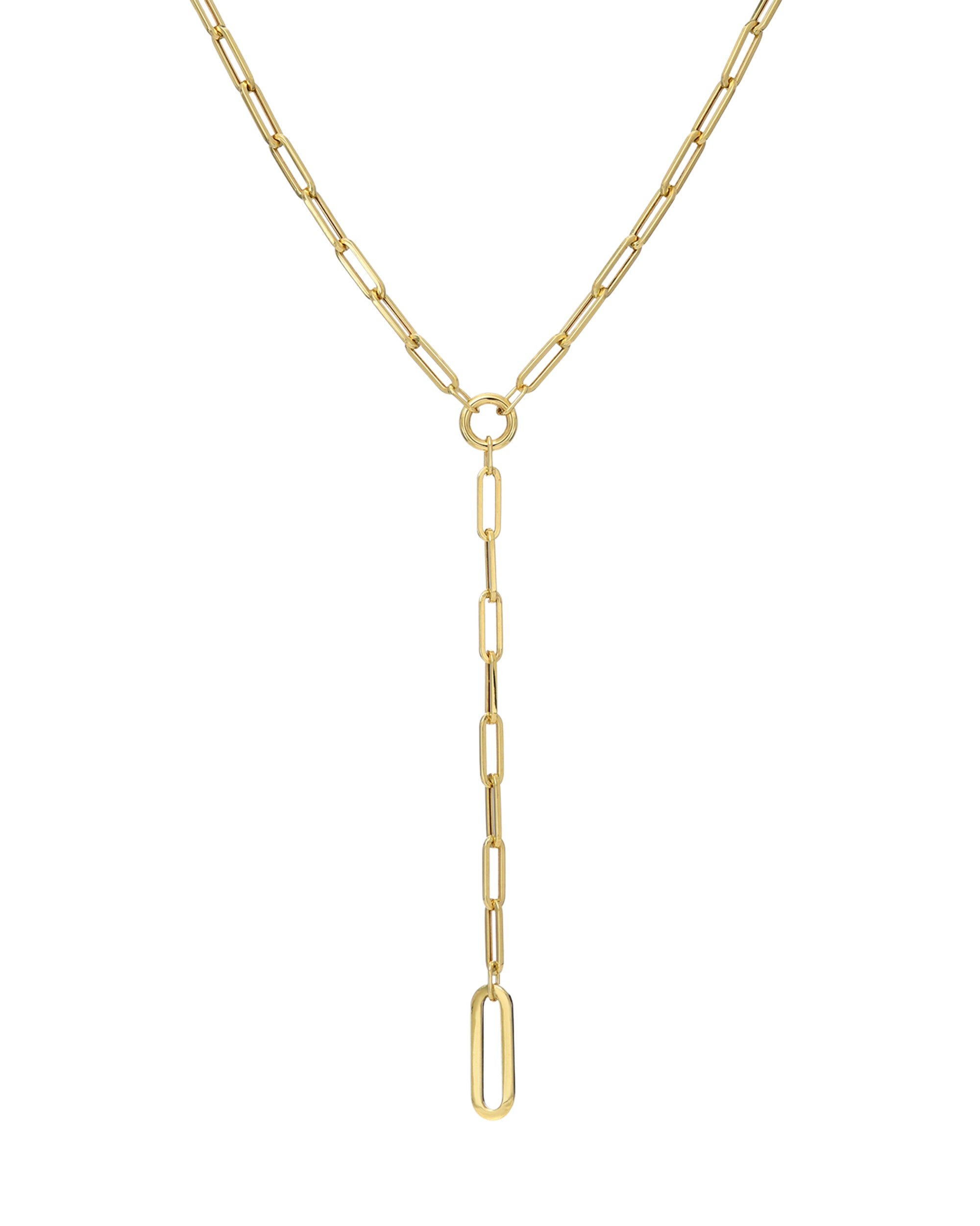 Large Paper Clip Lariat Necklace