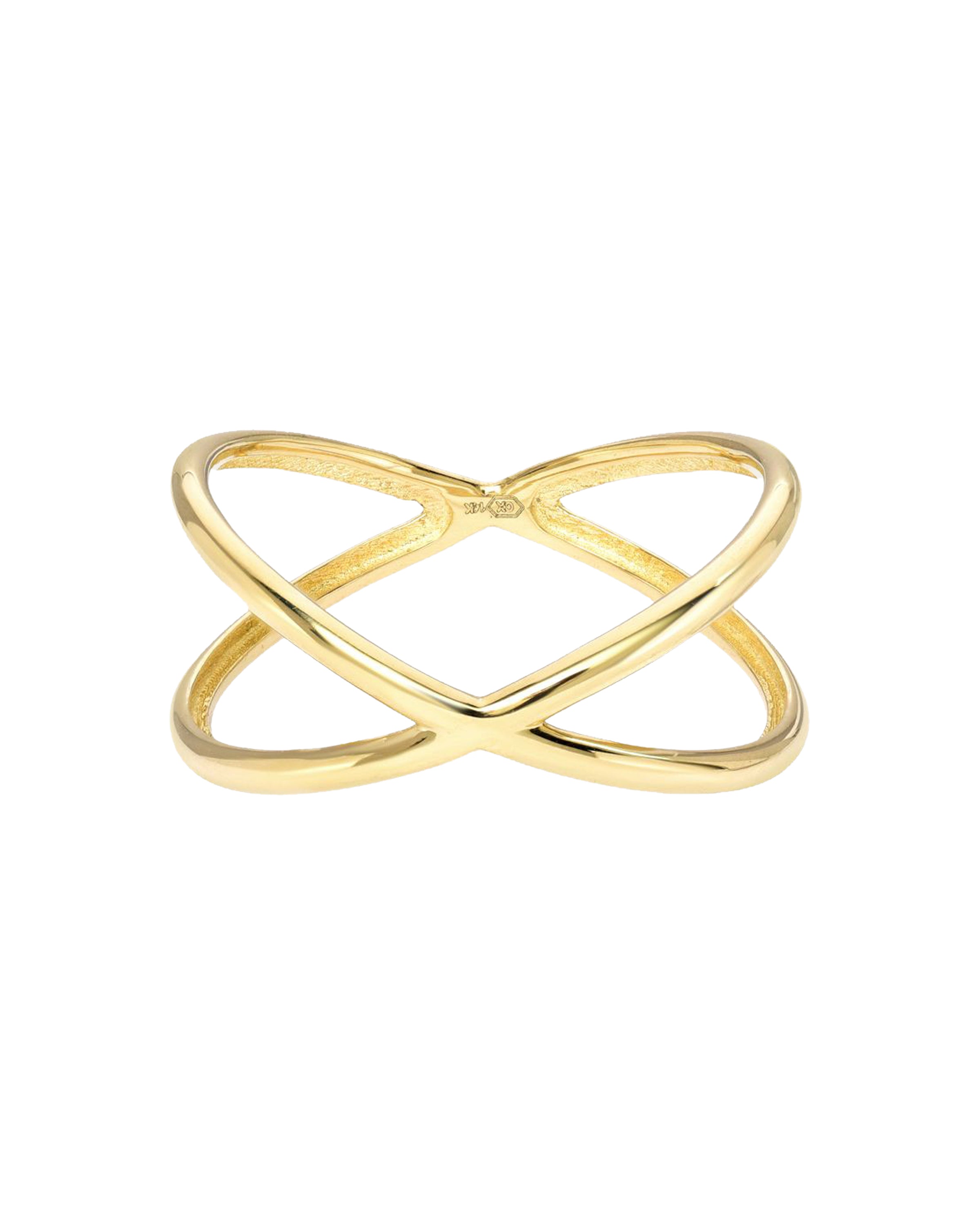 Gold X Ring