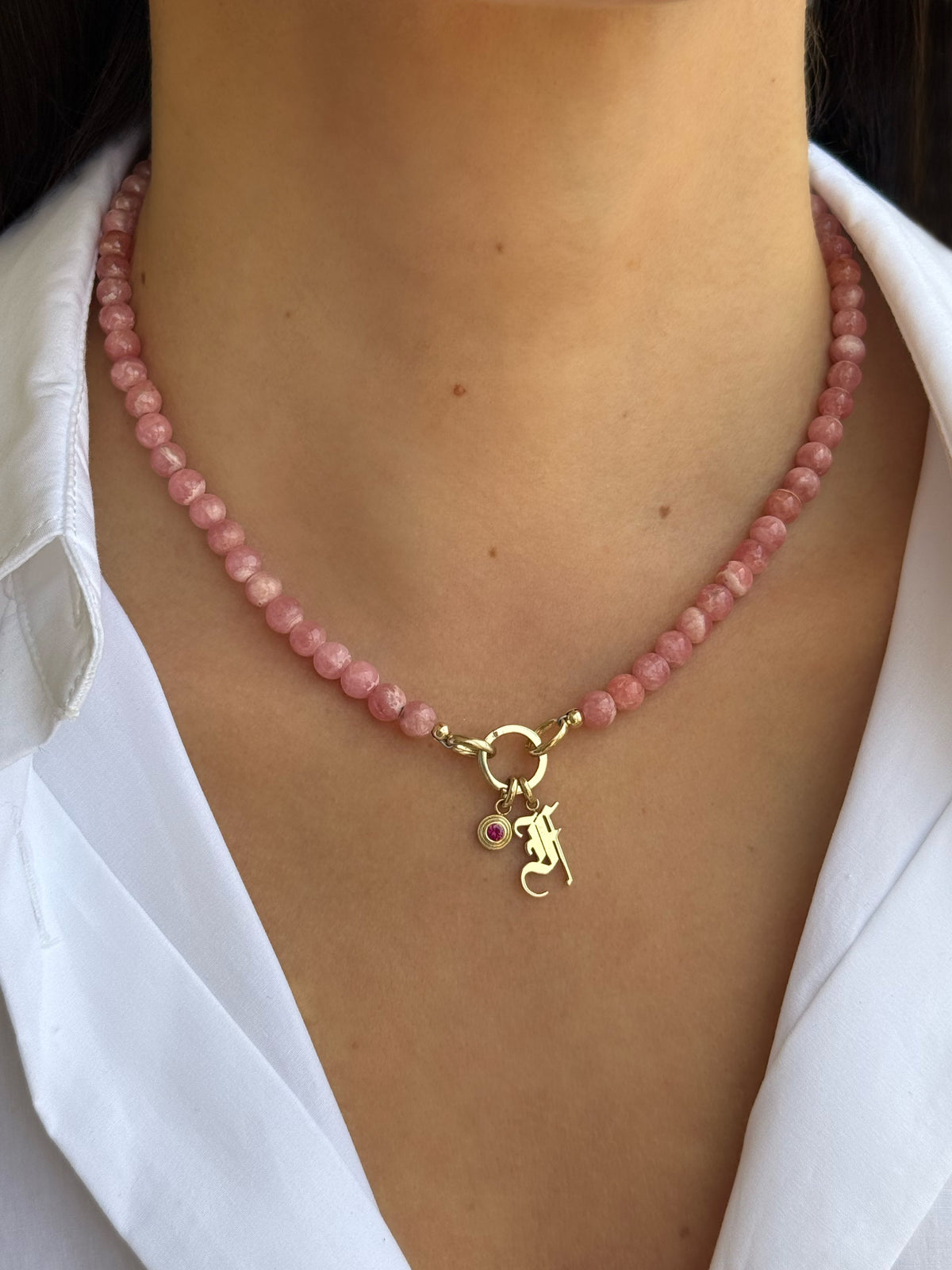 14K Large Natural Beaded Necklace