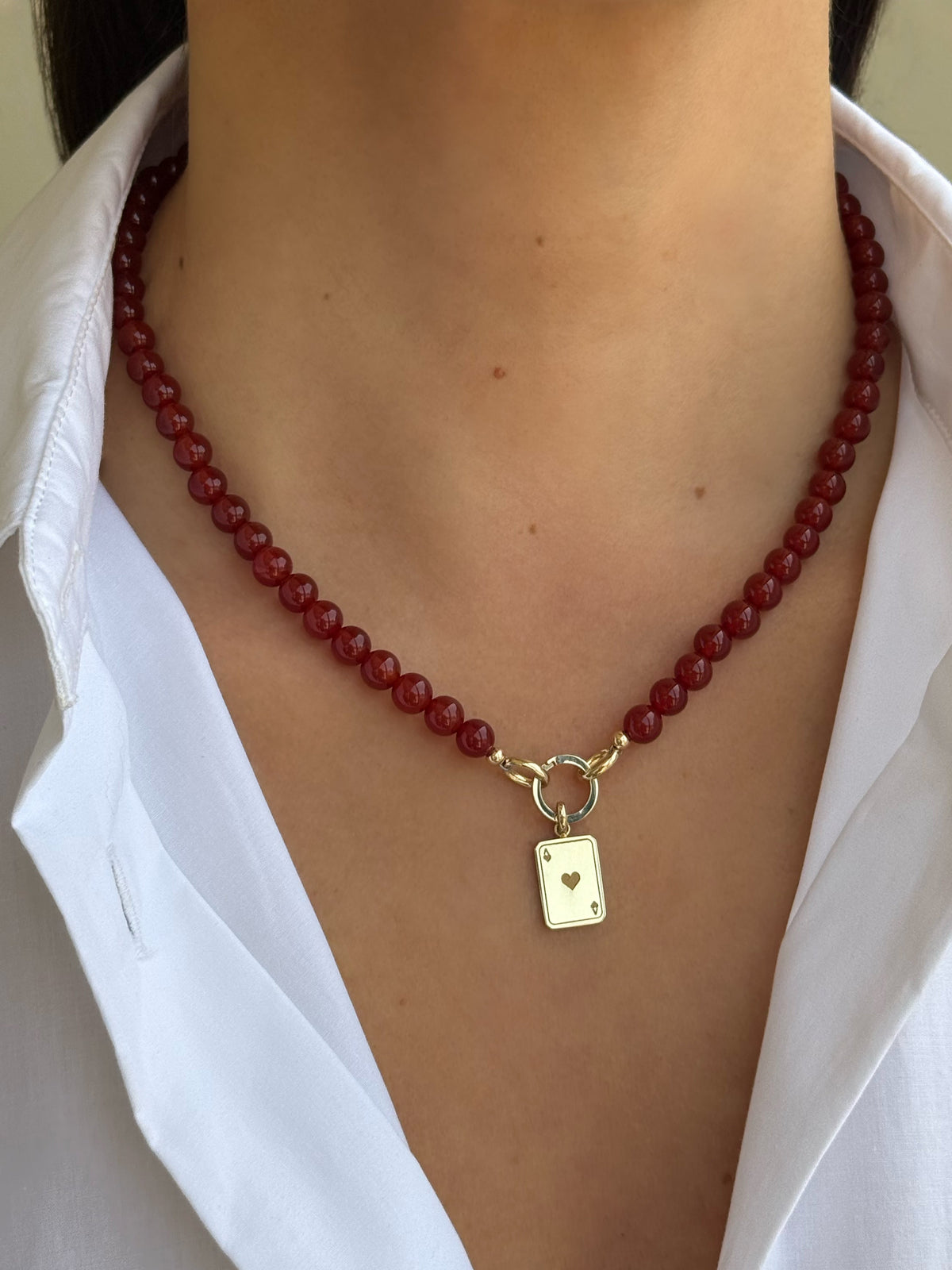 14K Large Natural Beaded Necklace