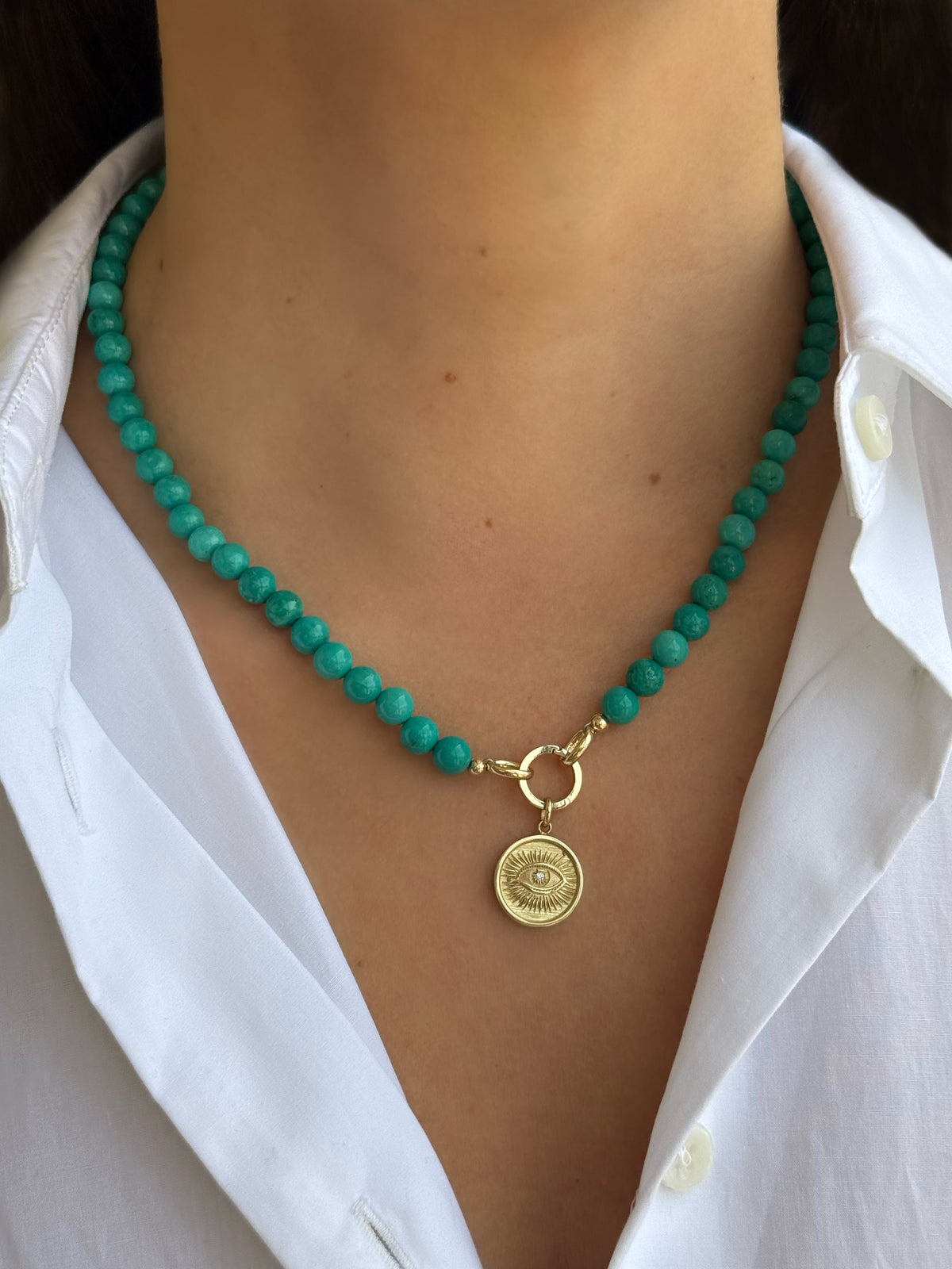 14K Large Natural Beaded Necklace