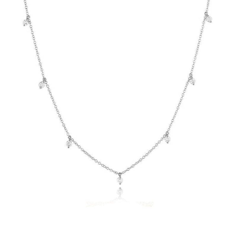 Seven Dangling Diamonds Necklace