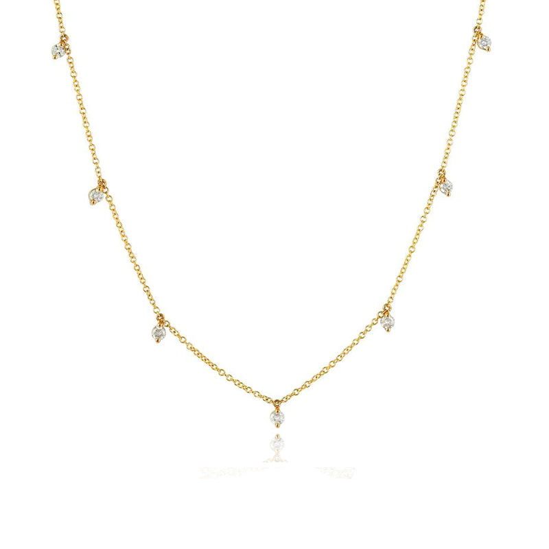 Seven Dangling Diamonds Necklace