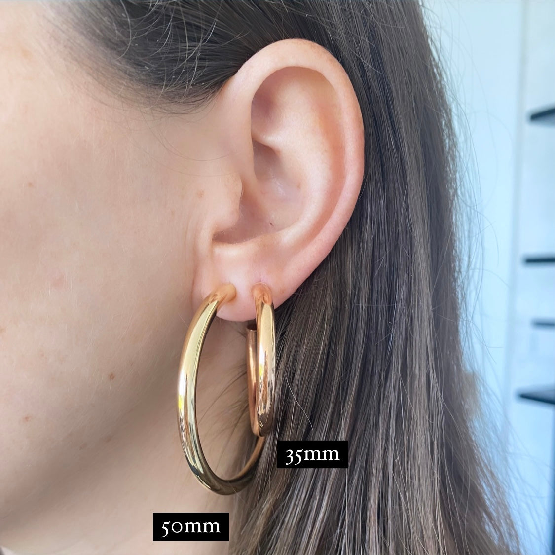 Thin Gold Tube Hoops